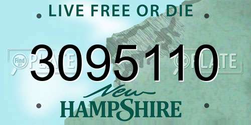 3095110 New Hampshire License Plate