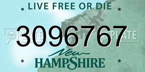 3096767 New Hampshire License Plate