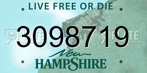 3098719 New Hampshire License Plate