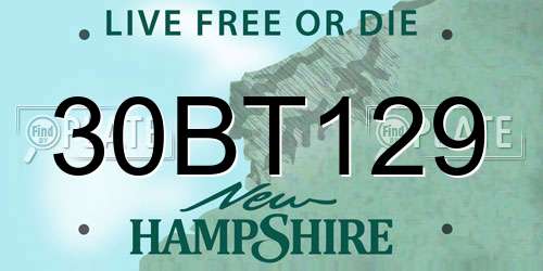 30BT129 New Hampshire License Plate