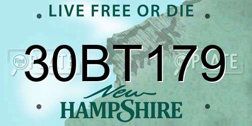 30BT179 New Hampshire License Plate