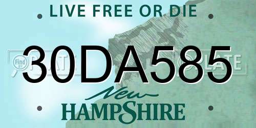 30DA585 New Hampshire License Plate