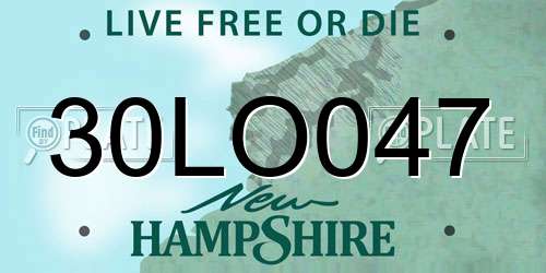 30LO047 New Hampshire License Plate