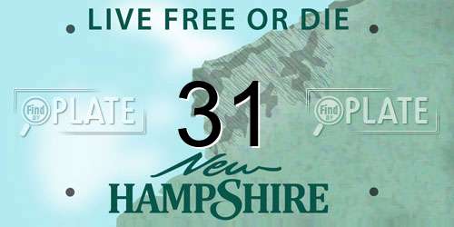 31 New Hampshire License Plate