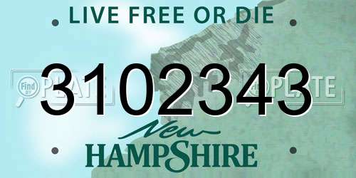 3102343 New Hampshire License Plate