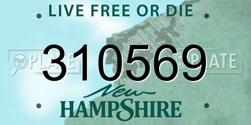 310569 New Hampshire License Plate