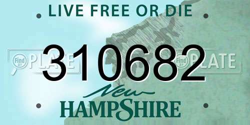 310682 New Hampshire License Plate