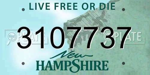 3107737 New Hampshire License Plate