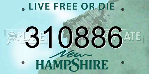 310886 New Hampshire License Plate