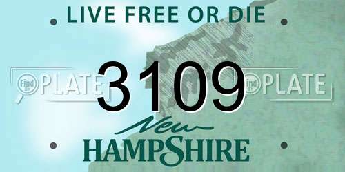 3109 New Hampshire License Plate