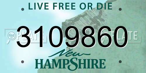 3109860 New Hampshire License Plate