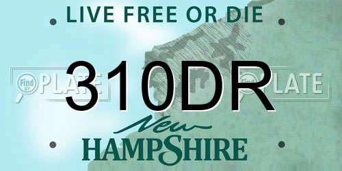 310DR New Hampshire License Plate