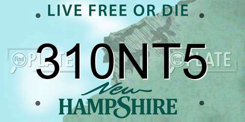 310NT5 New Hampshire License Plate