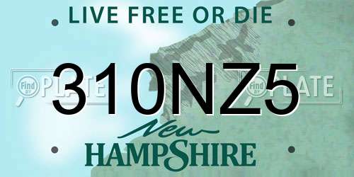 310NZ5 New Hampshire License Plate