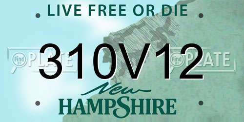 310V12 New Hampshire License Plate