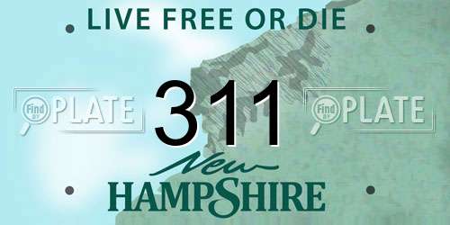 311 New Hampshire License Plate