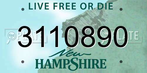 3110890 New Hampshire License Plate