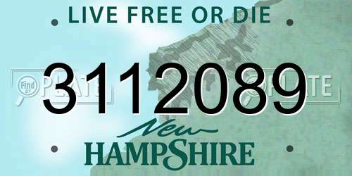 3112089 New Hampshire License Plate