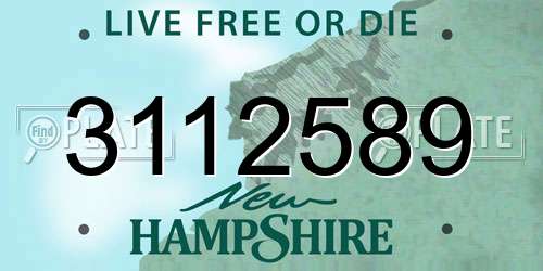 3112589 New Hampshire License Plate