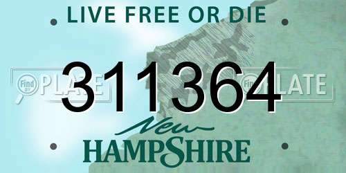 311364 New Hampshire License Plate