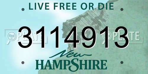 3114913 New Hampshire License Plate