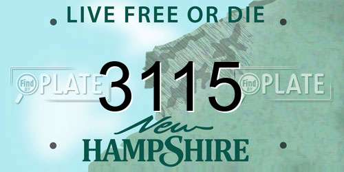 3115 New Hampshire License Plate