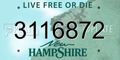 3116872 New Hampshire License Plate