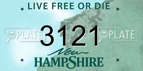 3121 New Hampshire License Plate