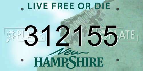 312155 New Hampshire License Plate