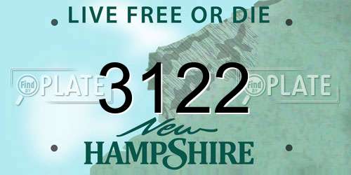 3122 New Hampshire License Plate