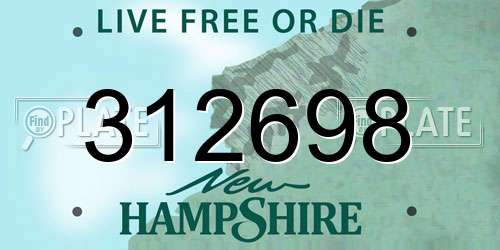 312698 New Hampshire License Plate