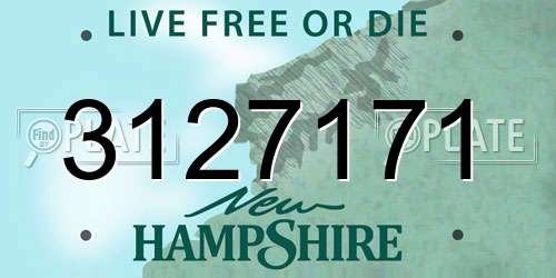 3127171 New Hampshire License Plate