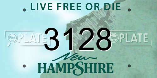3128 New Hampshire License Plate