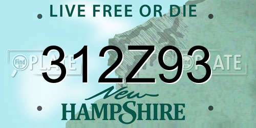 312Z93 New Hampshire License Plate