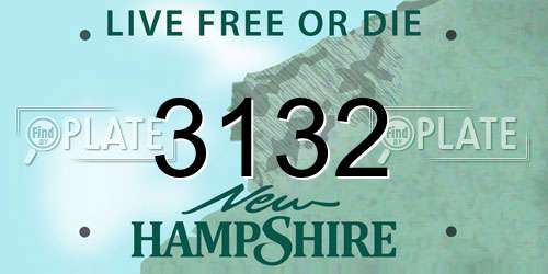 3132 New Hampshire License Plate