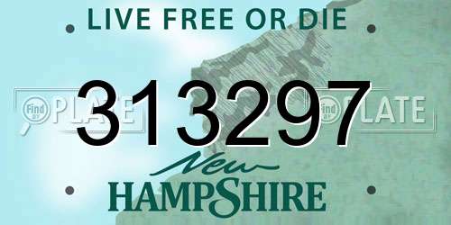 313297 New Hampshire License Plate