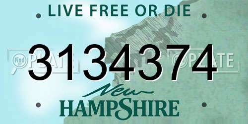 3134374 New Hampshire License Plate