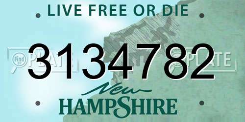 3134782 New Hampshire License Plate