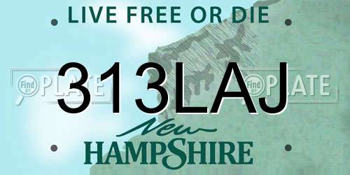 313LAJ New Hampshire License Plate
