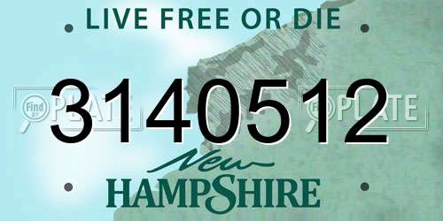 3140512 New Hampshire License Plate