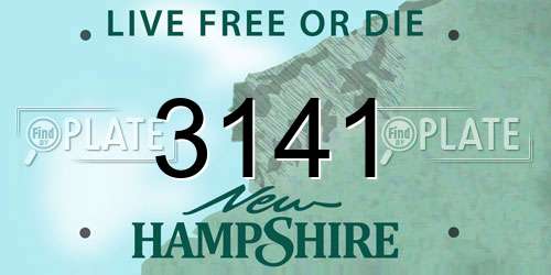 3141 New Hampshire License Plate
