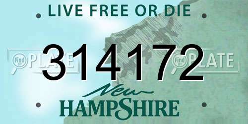 314172 New Hampshire License Plate