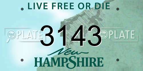 3143 New Hampshire License Plate