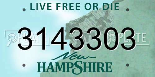 3143303 New Hampshire License Plate