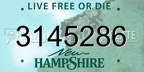 3145286 New Hampshire License Plate
