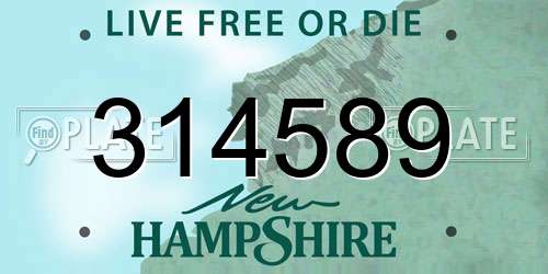 314589 New Hampshire License Plate