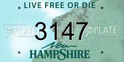 3147 New Hampshire License Plate