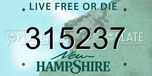 315237 New Hampshire License Plate