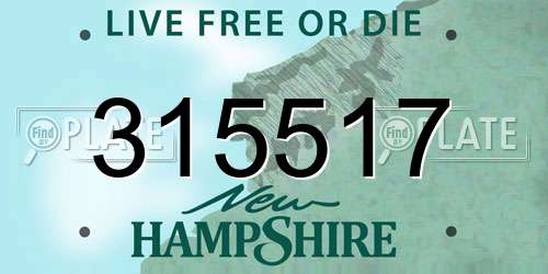 315517 New Hampshire License Plate