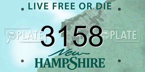 3158 New Hampshire License Plate